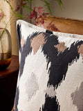 Woven ikat cushion black white 50x50cm, UK version