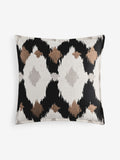 Woven ikat cushion black white 50x50cm, UK version