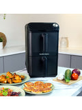 Hamilton Beach Black XXL dual stack 2 drawer air fryer, UK version