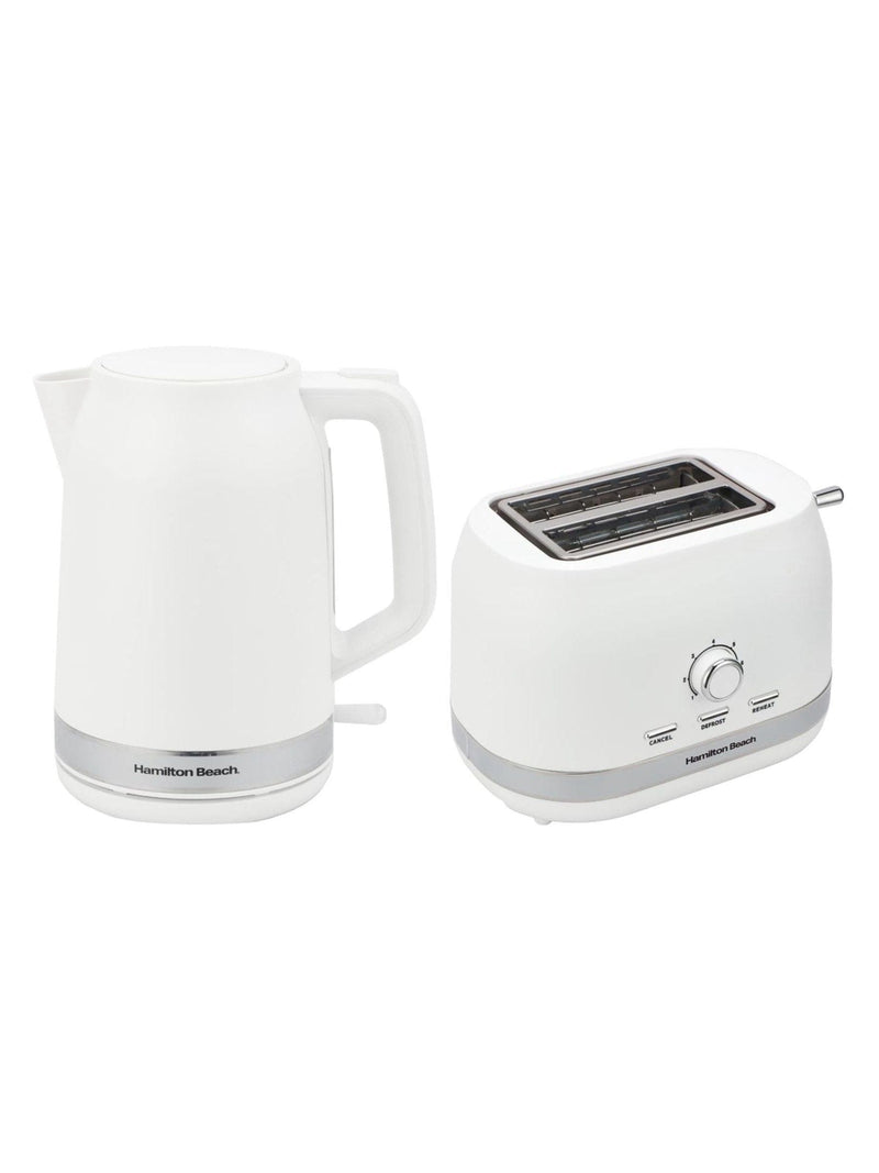 Hamilton Beach White Ella Breakfast Kettle and Toaster Set