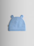 JoJo Maman Bébé bear hat 3-pack in sage, blue, beige, UK version