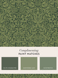 William Morris Garden Green Acorn wallpaper sample A4 (British brand)