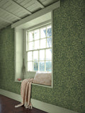 William Morris Garden Green Acorn wallpaper sample A4 (British brand)