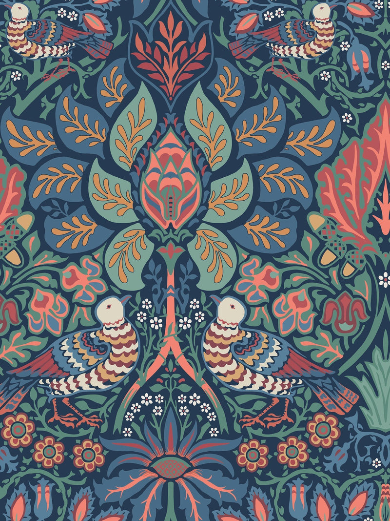 William Morris At Home Midsummer Dove and Rose wallpaper sample A4 (British brand)