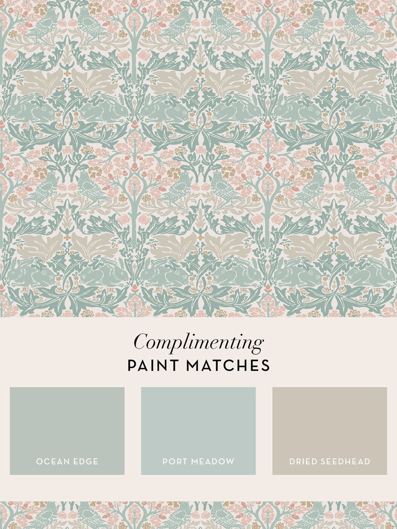 William Morris wallpaper sample Brother Rabbit Lullaby Blue A4 - British product