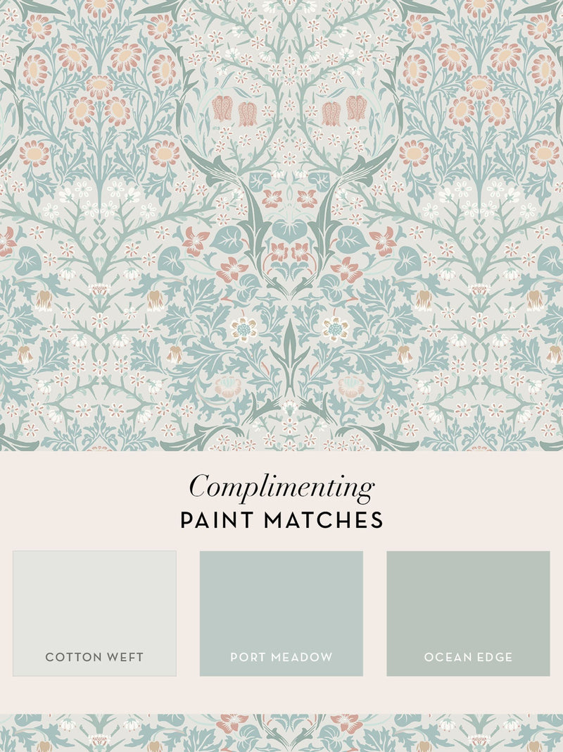 William Morris wallpaper Meadow Blackthorn 10m (British brand)