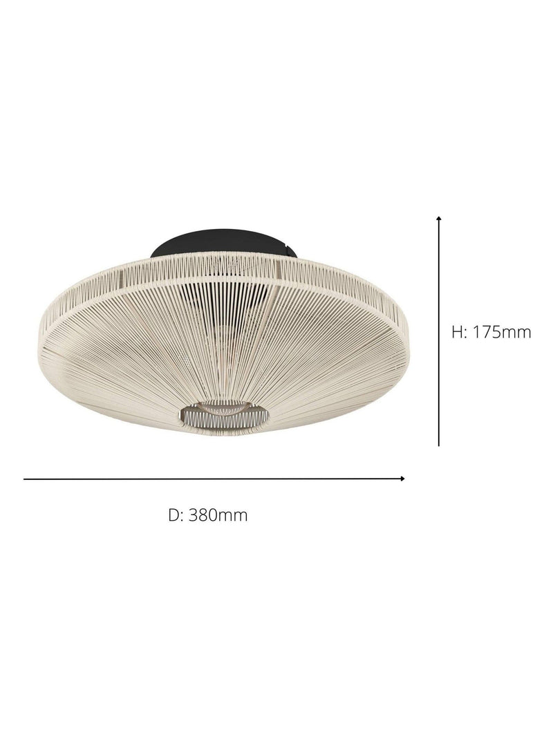 Eglo black fabric Midsummer ceiling light (British brand)