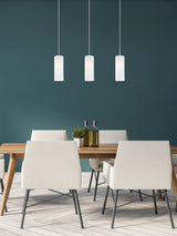 Next Eglo Troy 3 White Glass Ceiling Pendant Light- Buy online at McGrocer