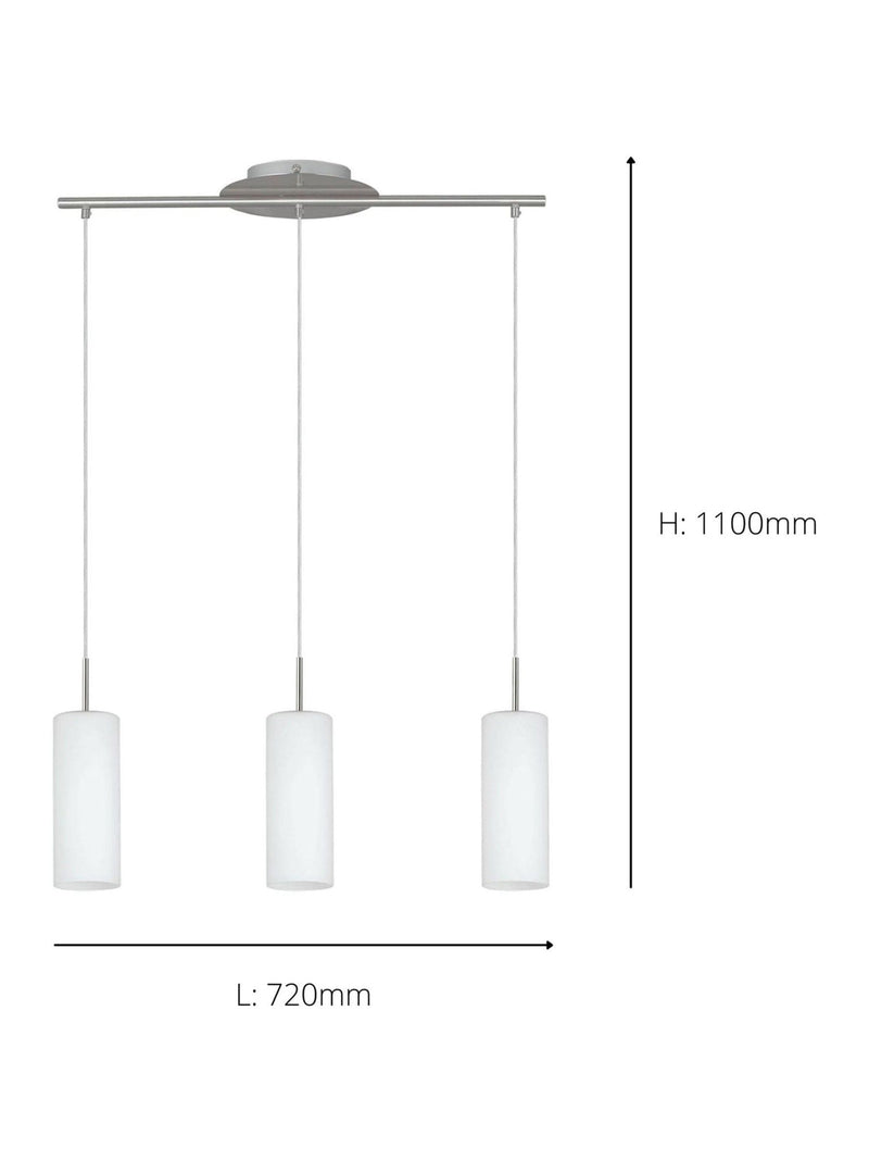 Eglo Troy 3 glass pendant light, UK version