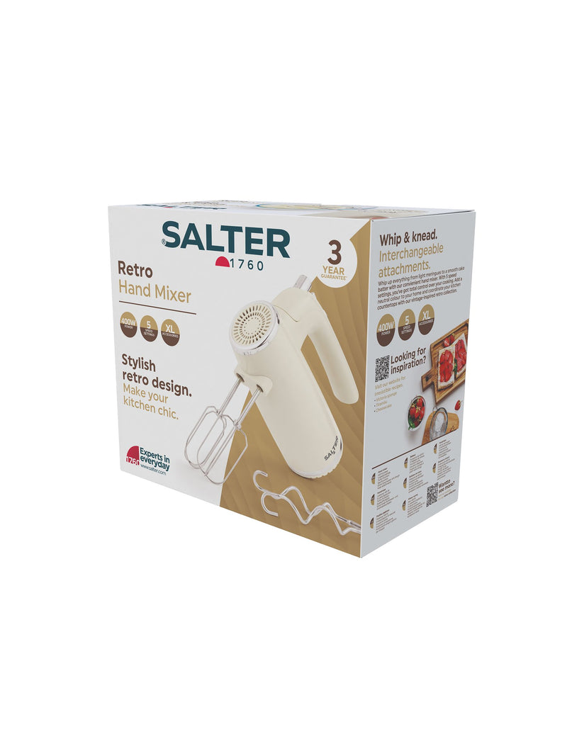 Salter cream retro hand mixer one size (British brand)
