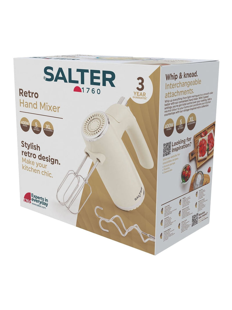Salter cream retro hand mixer one size (British brand)