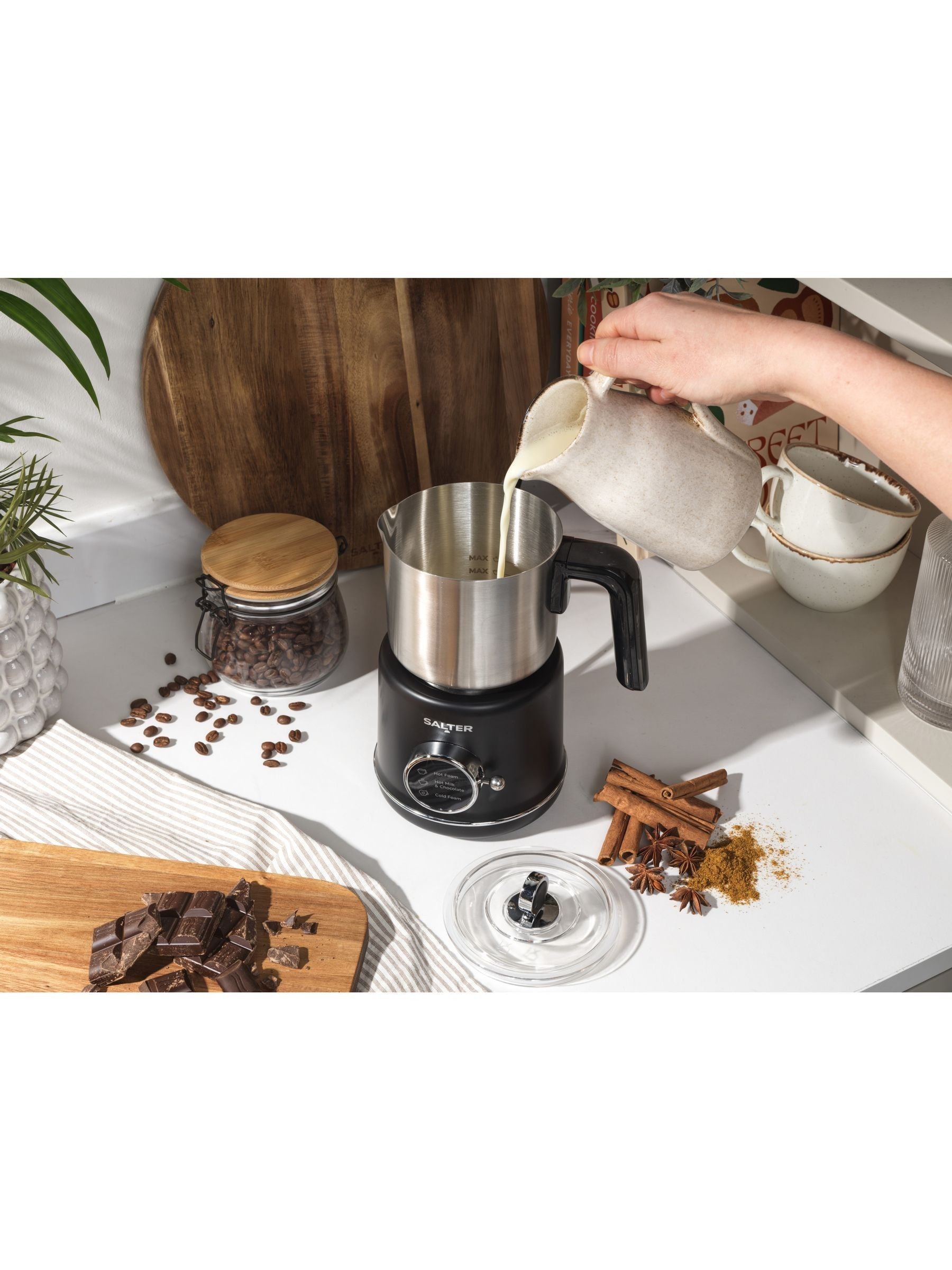 Salter Silver 3-In-1 Milk Frother