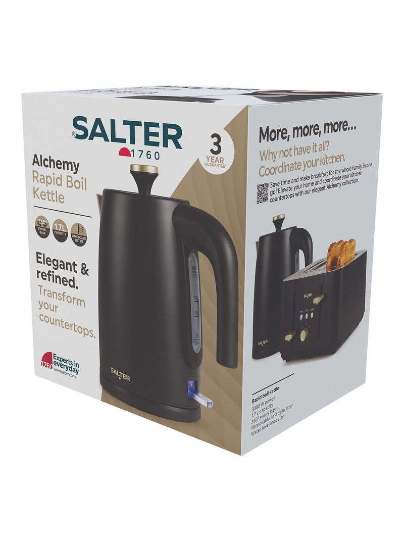 Salter Black Alchemy Rapid Boil Kettle 1.7L (British brand)