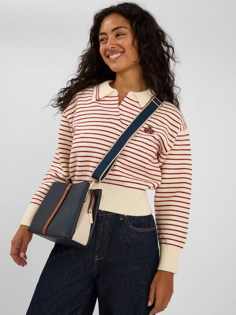 Accessorize Blue Triple Compartment Cross-Body Bag, UK version