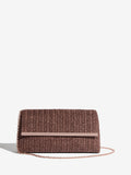 Friends Like These brown raffia foldover clutch bag - British product
