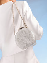 Next Friends Like These Bridal White Round Acrylic Clutch Bag- Buy online at McGrocer