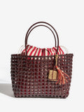 Friends Like These chocolate brown weave basket beach bag - British product