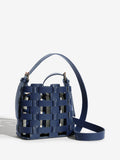 Love & Roses navy stripe weave cross-body bag (British brand)