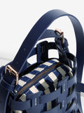 Love & Roses navy stripe weave cross-body bag (British brand)