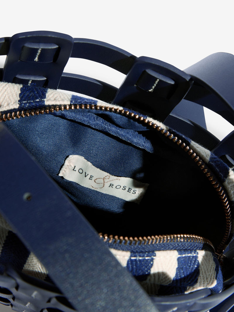 Love & Roses navy stripe weave cross-body bag (British brand)