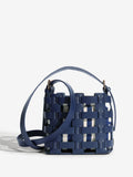 Love & Roses navy stripe weave cross-body bag (British brand)