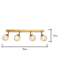 BHS satin brass vanity ceiling light 4 spotlights, imported from the UK