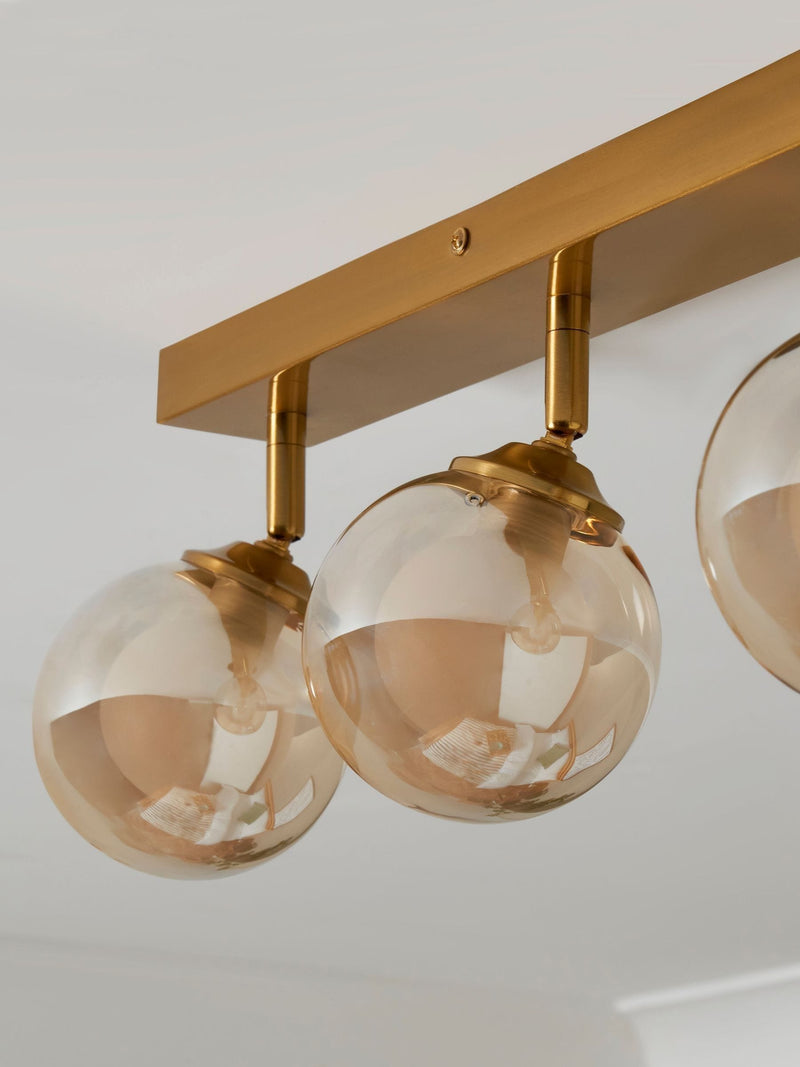 BHS satin brass vanity ceiling light 4 spotlights, imported from the UK