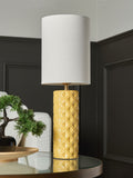 BHS yellow Halden lamp with cylinder shade (British brand)