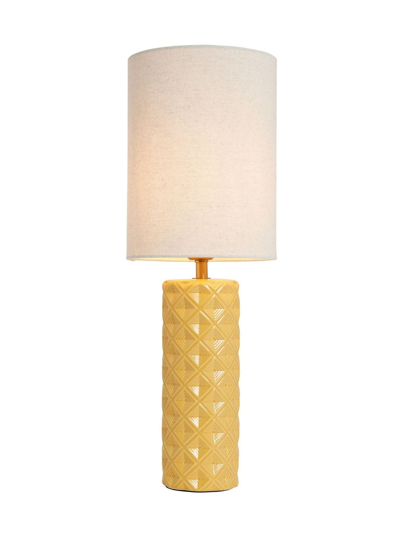 BHS yellow Halden lamp with cylinder shade (British brand)