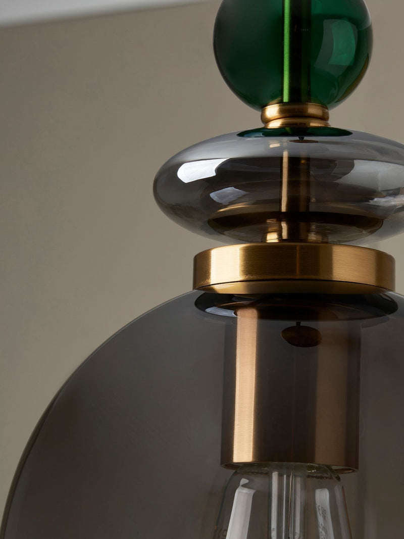BHS Seline pendant light in brass and green - British product