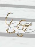 Mood Gold Polished & Crystal Multipack Hoop Earrings Pack Of 3