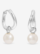 Next Simply Silver Sterling Silver Hoop Earrings Pearl Finish 10mm x 15mm- Buy online at McGrocer
