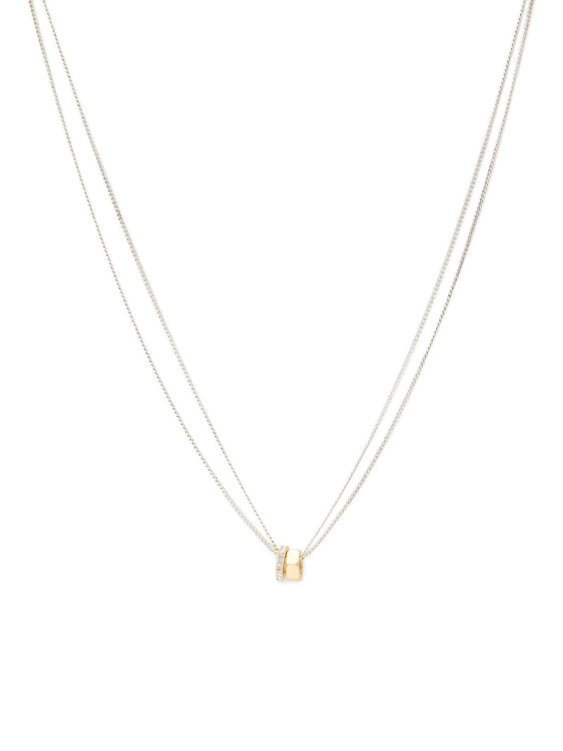 AllSaints Gold Tone Signature Hexagon Bolt Pendant Necklace