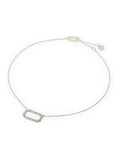 AllSaints silver tone stone hexagon pendant necklace 406mm - British product