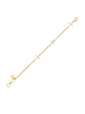 AllSaints Gold Tone Cross Chain Link Bracelet