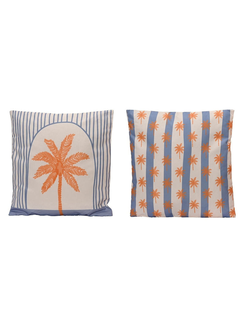 Decoris set of 2 outdoor palm cushions (British brand)