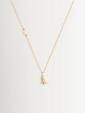 Adjustable Brass Chain Necklace with Glass Crystal Dinosaur Pendant