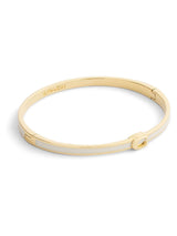Next Neutral Chalk Enamel Bangle Bracelet 16.5cm Long with Sculpted C Hardware- Buy online at McGrocer