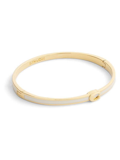 Next Neutral Chalk Enamel Bangle Bracelet 16.5cm Long with Sculpted C Hardware- Buy online at McGrocer