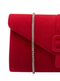 Lotus red clutch bag with chain - British product