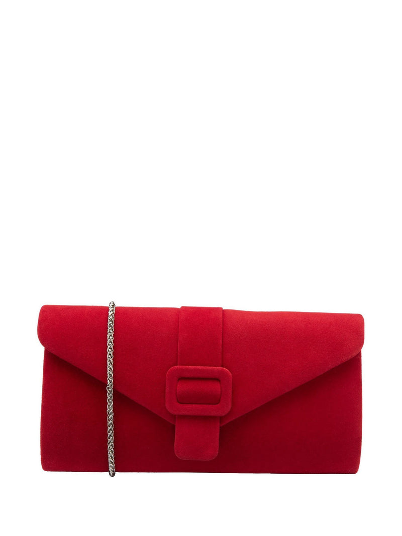 Lotus red clutch bag with chain - British product