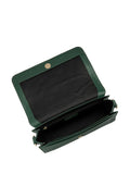 Lotus green leather handbag with detachable strap, imported from the UK