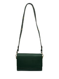 Lotus green leather handbag with detachable strap, imported from the UK