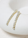 Jon Richard gold cubic zirconia round tennis earrings, UK version