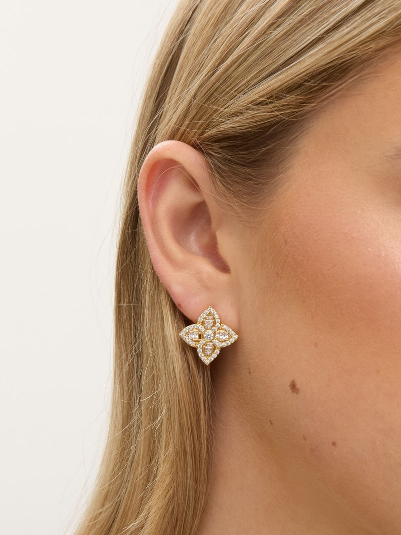 Jon Richard crystal clover earrings 20mm, UK version