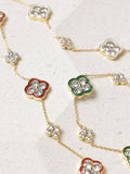 Jon Richard Clover Bracelet 14K Gold Plated Emerald 8 inch, UK version