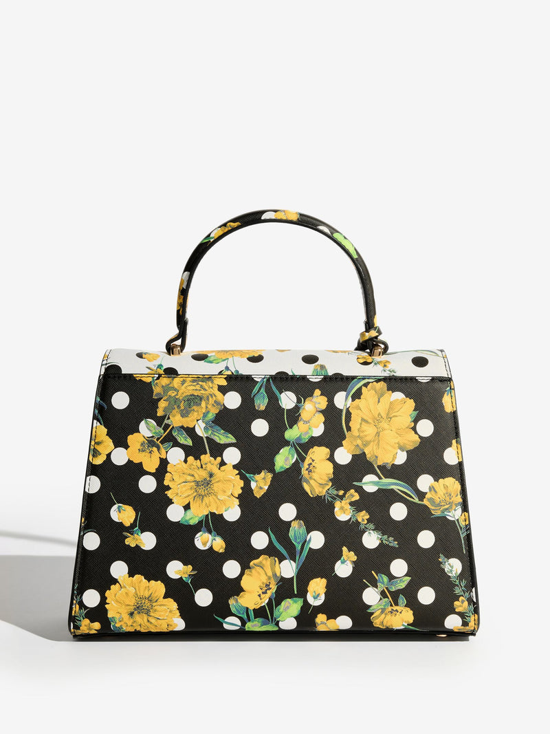 Lipsy polka dot floral top handle bag (British brand)