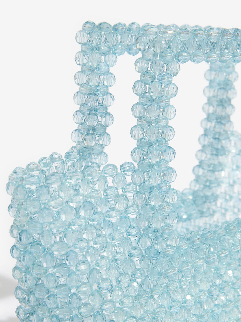 Lipsy blue beaded top handle bag - British product