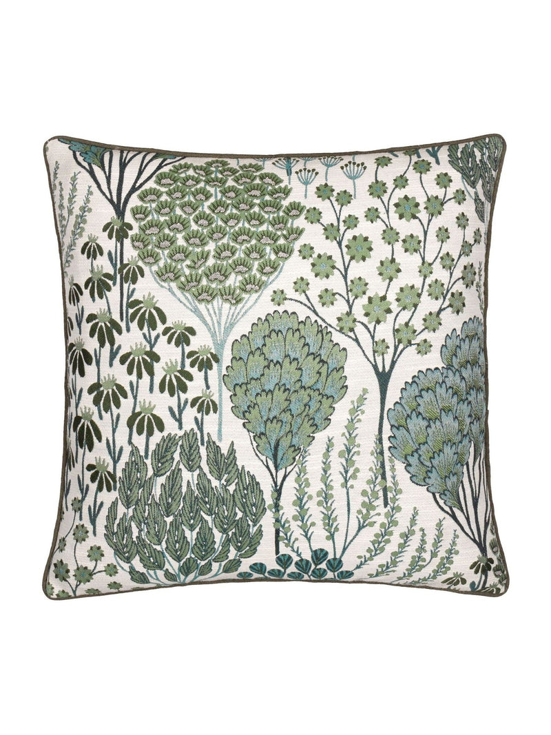 Wylder Thyme/Mineral Green Ophelia Floral Jacquard Cushion