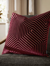 Next Paoletti Burgundy Evoke Cut Velvet Cushion- Buy online at McGrocer